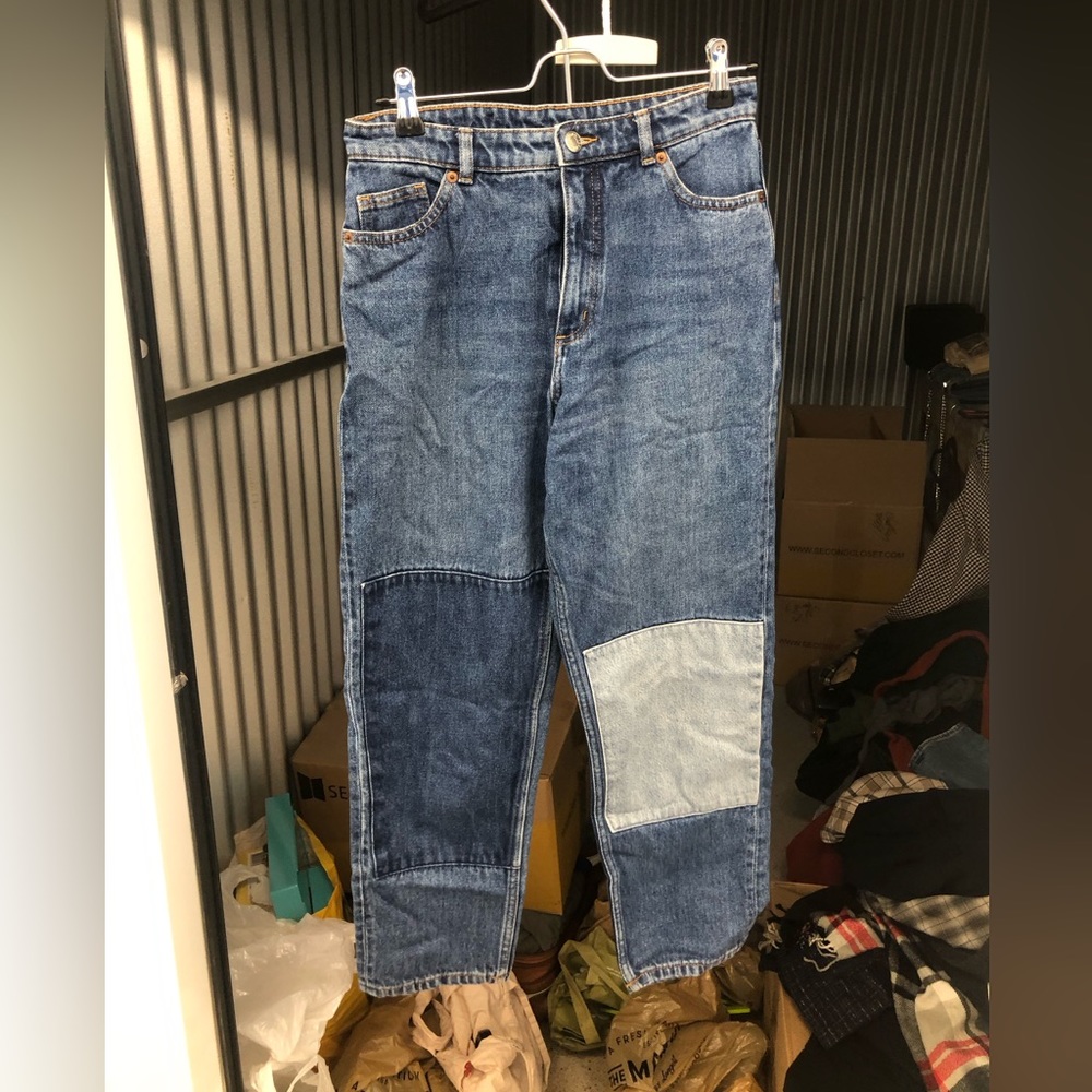 Blue patchwork jeans Monki